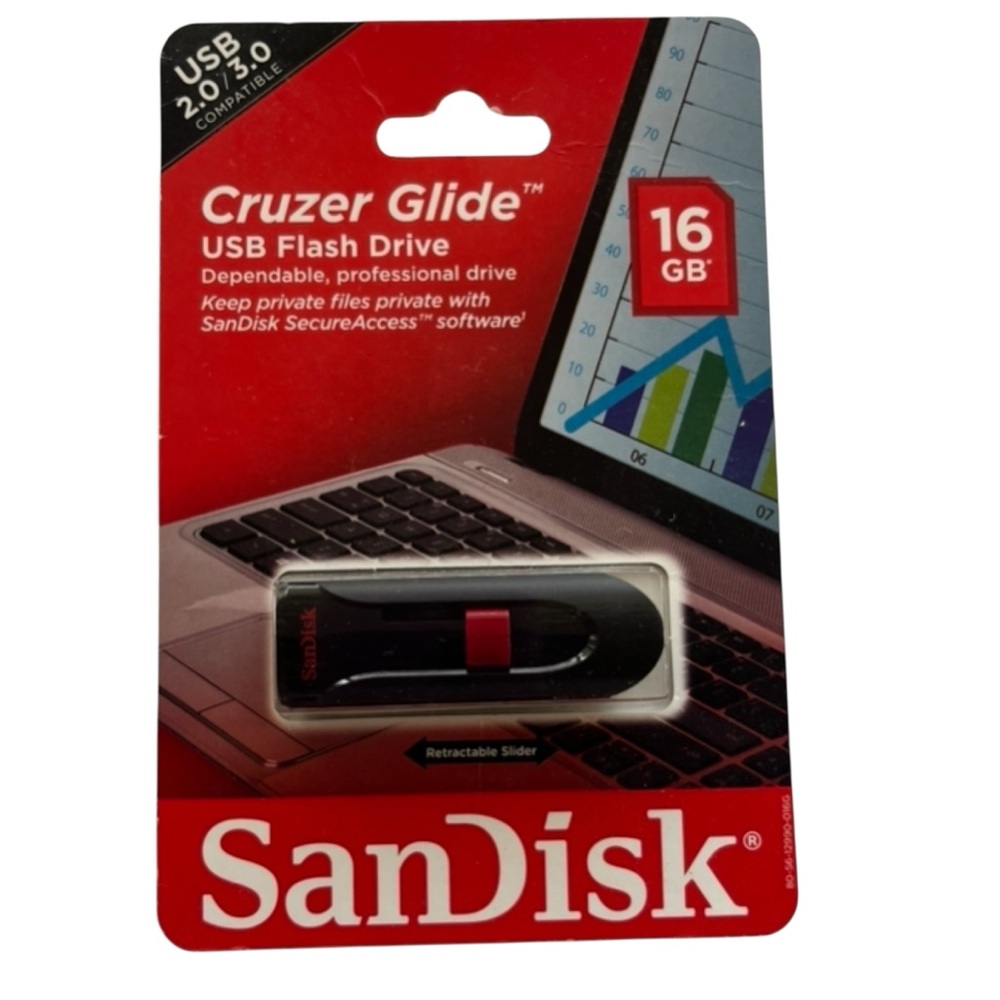 SanDisk Cruzer Glide USB Flash Drive 16 GB USB 2.0/3.0 Storage
